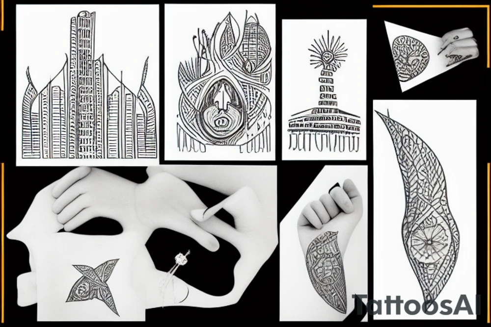 Growing up in a big city with awesome architecture. Think bigger. Family values. Spiritual awakening. tattoo idea