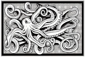 Octopus in digital format tattoo idea