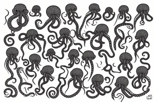 Octopus in digital format tattoo idea