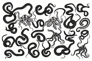 Octopus in digital format tattoo idea