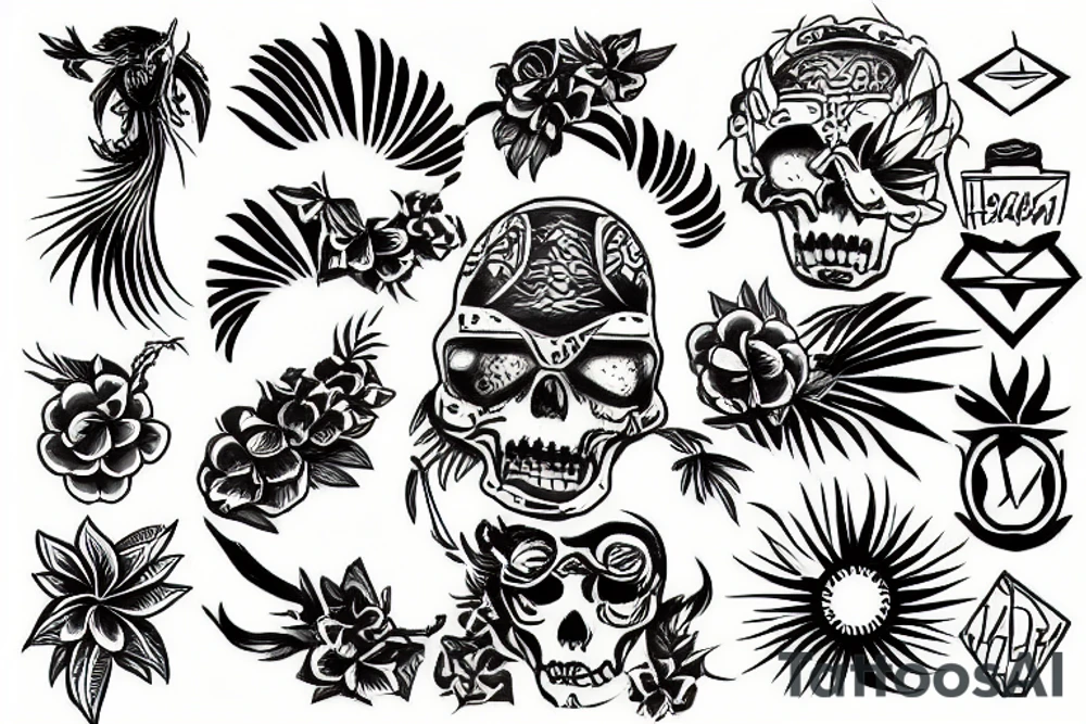 Hawaiian metal tattoo idea