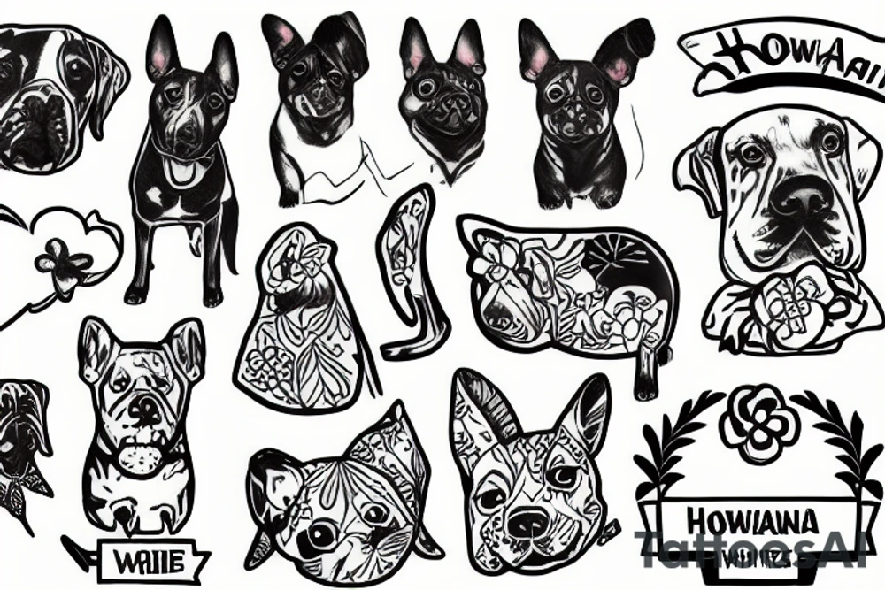 Hawaiian dog tattoo idea