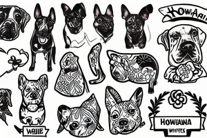 Hawaiian dog tattoo idea