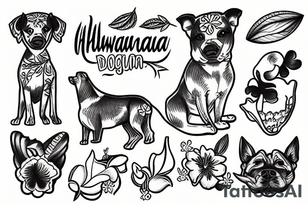 Hawaiian dog tattoo idea