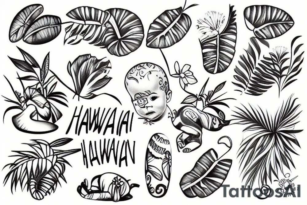 Hawaiian lil baby tattoo idea