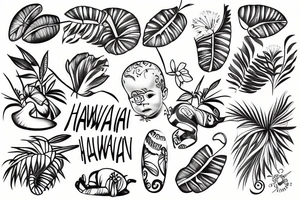 Hawaiian lil baby tattoo idea