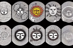 Brick road leading to a Japanese style sun tattoo idea