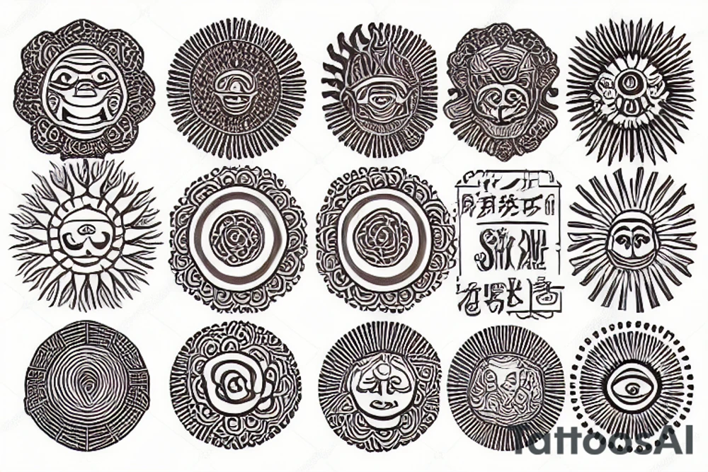 Brick road leading to a Japanese style sun tattoo idea