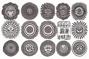 Brick road leading to a Japanese style sun tattoo idea