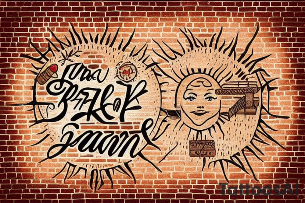 Brick road leading to the sun tattoo idea