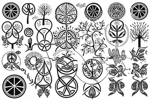 Tree of life with peace sign tattoo idea