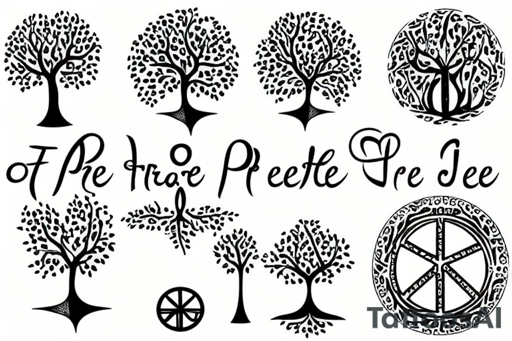 Tree of life with peace sign tattoo idea