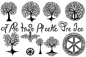 Tree of life with peace sign tattoo idea