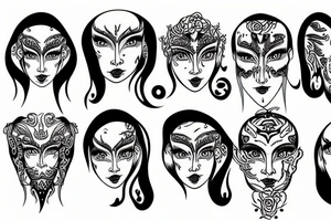 Janus polymorph face tattoo idea