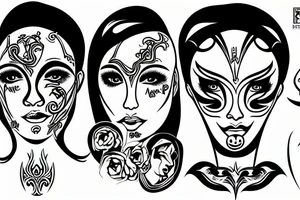 Janus polymorph face tattoo idea