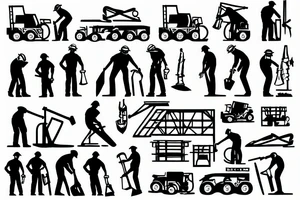 A construction man jackhammering the ground tattoo idea