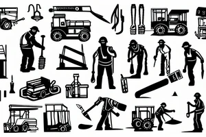 A construction man jackhammering the ground tattoo idea