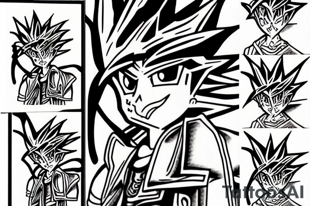 Yugi from Yu-Gi-Oh! tattoo idea