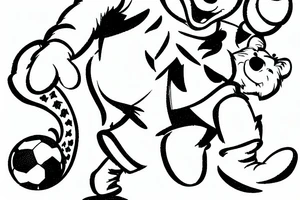 Winnie the Pooh Playing soccer tattoo idea