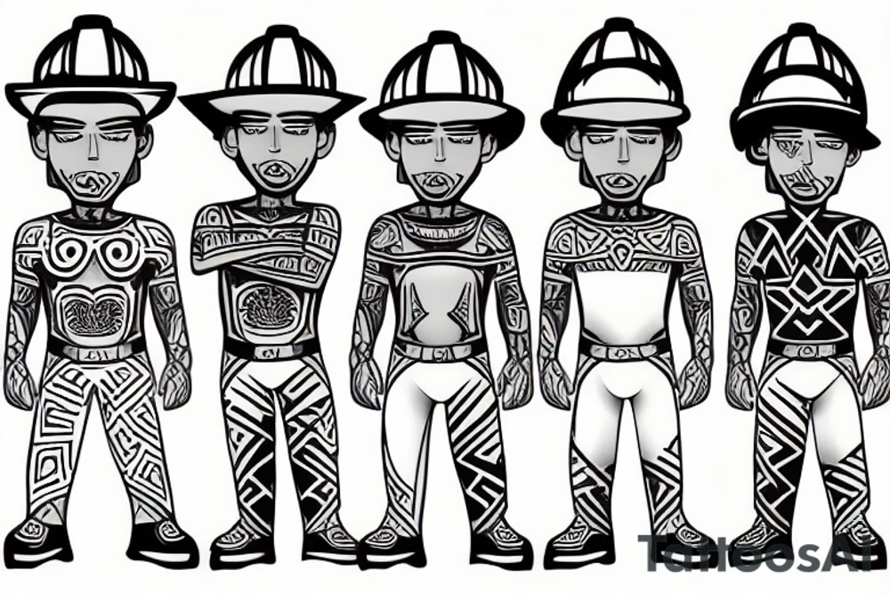 Construction worker Playing soccer tattoo idea