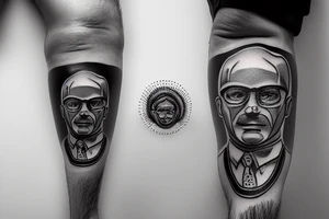 Construction worker kicking a soccer ball tattoo idea