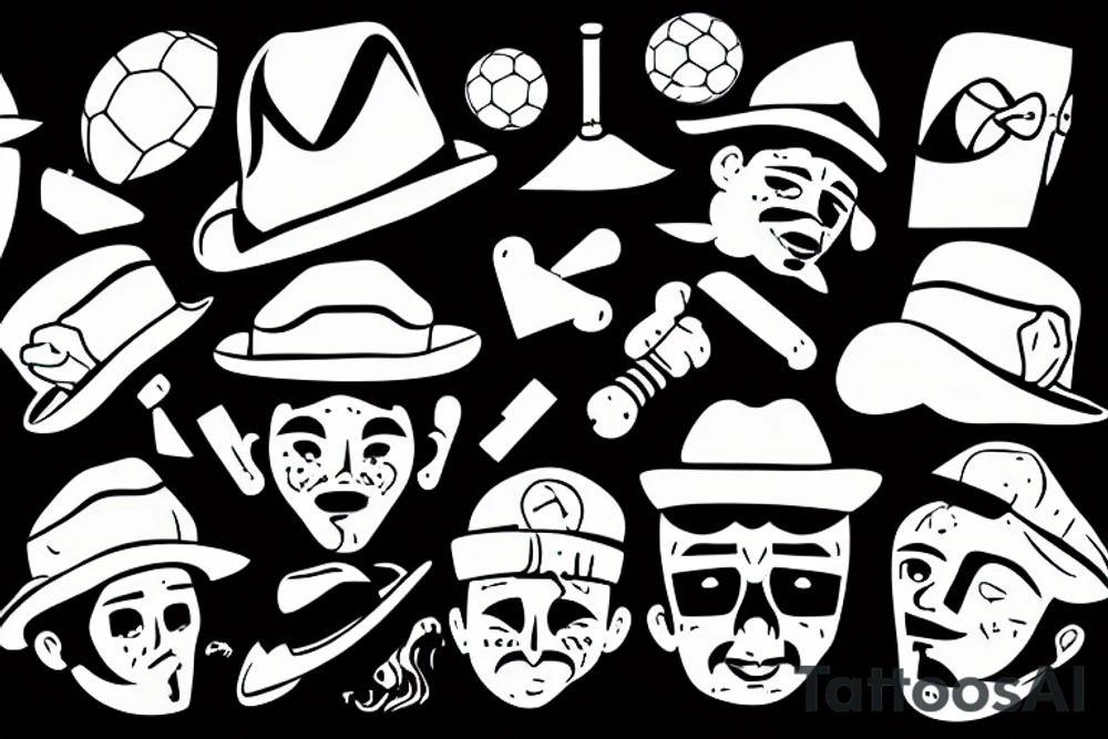 Construction Mexican man playing soccer tattoo idea