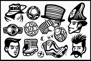 Construction Mexican man playing soccer tattoo idea