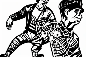 Construction Mexican man playing soccer tattoo idea