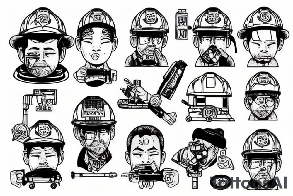 Construction man tattoo idea