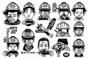 Construction man tattoo idea