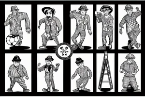Construction man playing soccer tattoo idea