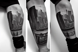 The tattoo would show a construction worker in their hard hat and work clothes, kicking a soccer ball. The background could be a cityscape or a stadium. The tattoo could be done in a realistic or cartoon style. tattoo idea
