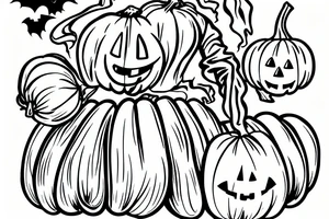 A ghost holding a pumpkin trick-or-treat basket. The ghost could be transparent, or it could be a solid color. The pumpkin could be carved with a face, or it could be a plain pumpkin. tattoo idea