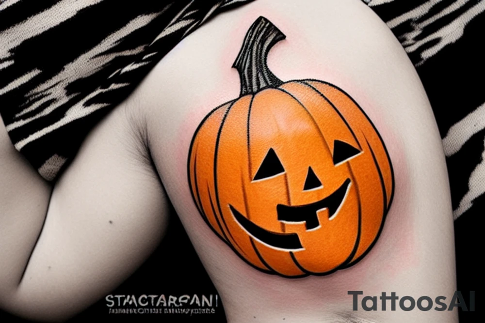 This tattoo would show a ghost holding a pumpkin trick-or-treat basket. The ghost could be transparent, or it could be a solid color. The pumpkin could be carved with a face, or it could be a plain pumpkin. The tattoo could be done in a realistic or cartoon style. tattoo idea