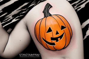 This tattoo would show a ghost holding a pumpkin trick-or-treat basket. The ghost could be transparent, or it could be a solid color. The pumpkin could be carved with a face, or it could be a plain pumpkin. The tattoo could be done in a realistic or cartoon style. tattoo idea