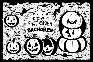 This tattoo shows an Adorable ghost holding an adorable pumpkin trick-or-treat basket. tattoo idea