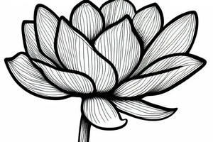 A plain lotus flower in a pond, roots visible tattoo idea