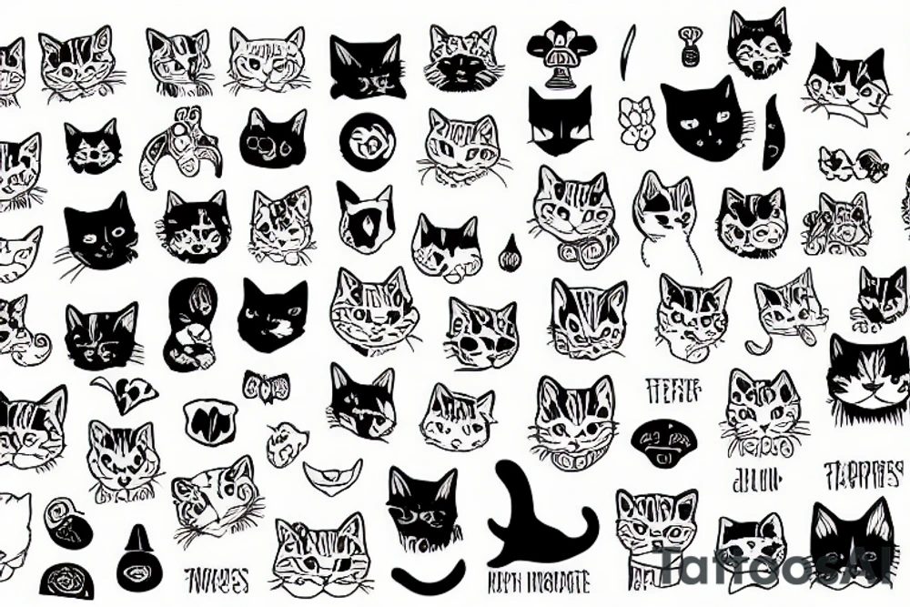 cats dog tattoo idea