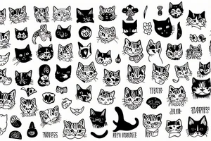 cats dog tattoo idea