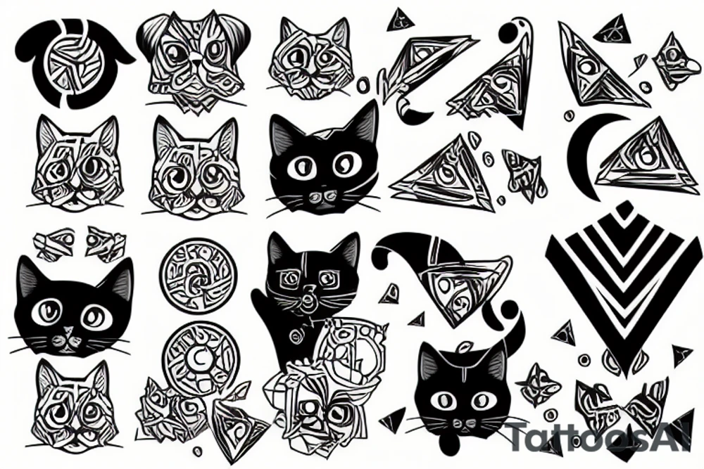 cats vs dog tattoo idea