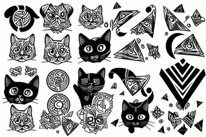 cats vs dog tattoo idea