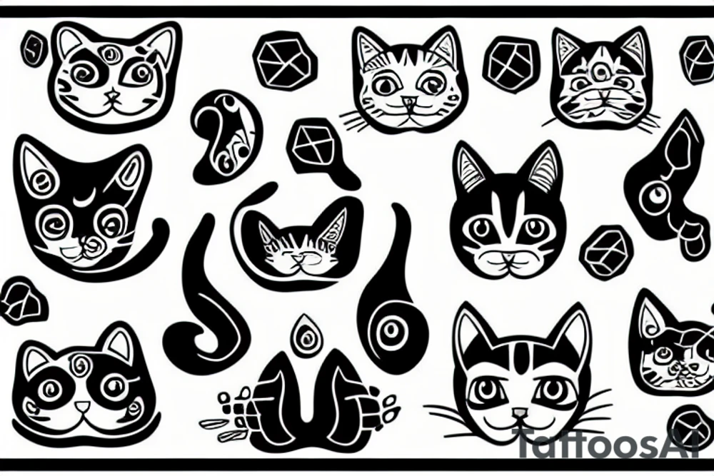 cats vs dog tattoo idea