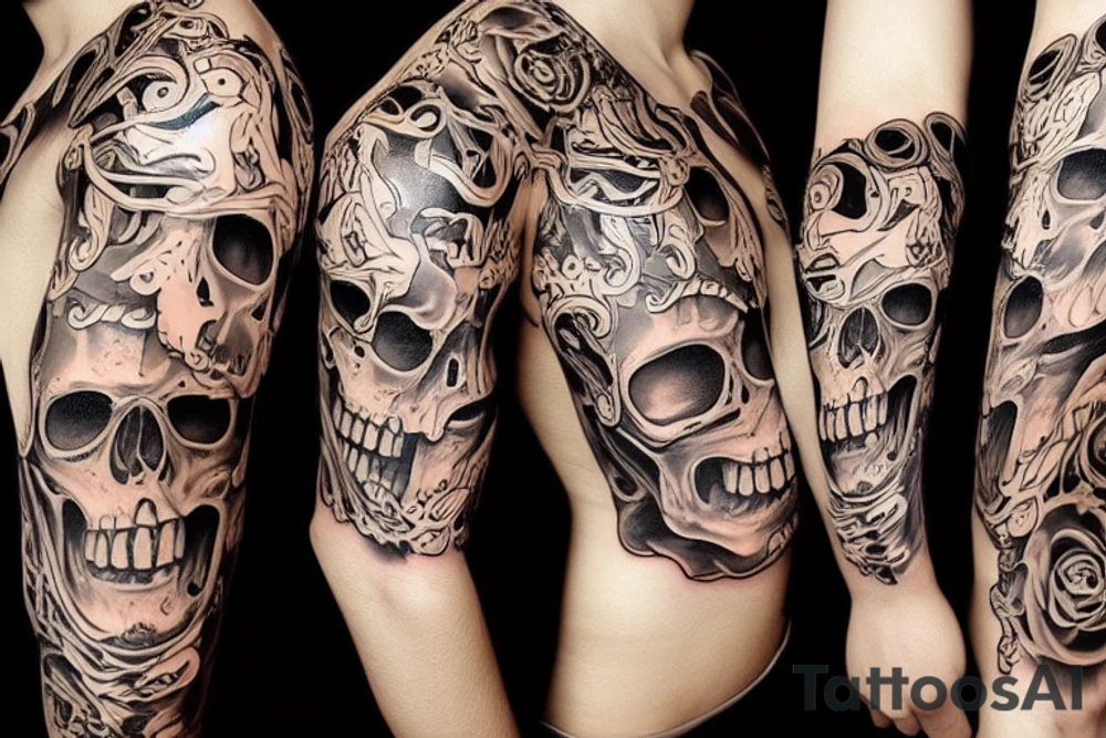 A blazing skull tattoo idea