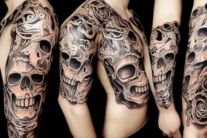 A blazing skull tattoo idea