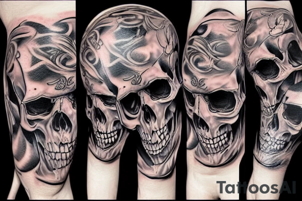 A blazing skull tattoo idea