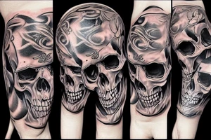 A blazing skull tattoo idea