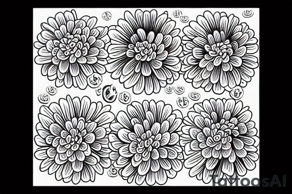chrysanthemum with Ukrainian symbols tattoo idea