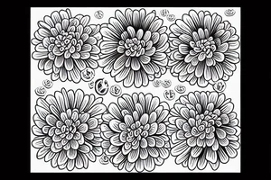 chrysanthemum with Ukrainian symbols tattoo idea