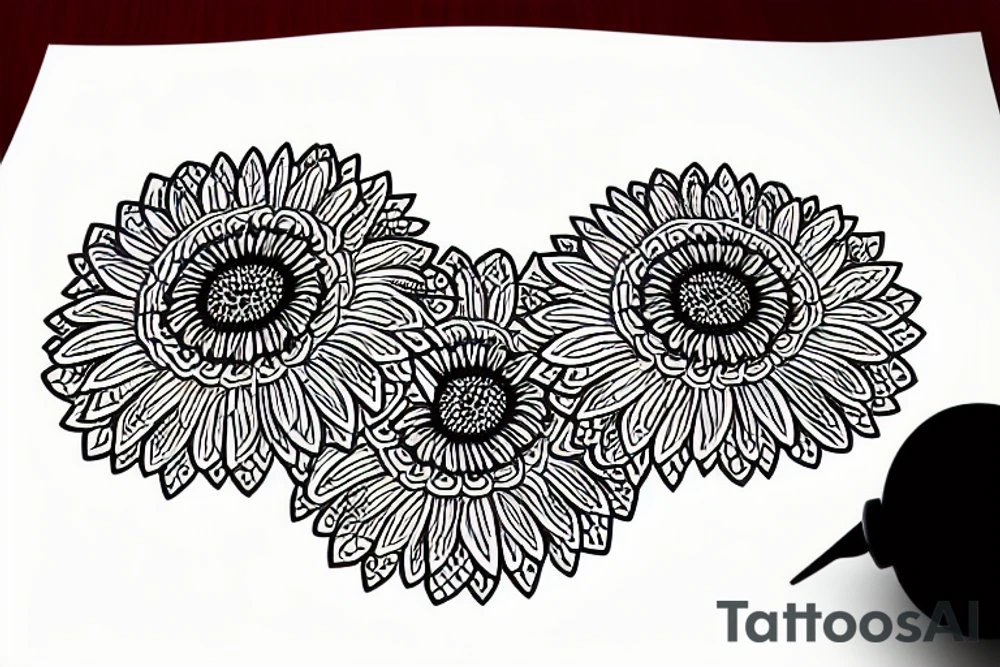 chrysanthemum with Ukrainian symbols tattoo idea