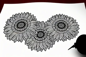 chrysanthemum with Ukrainian symbols tattoo idea